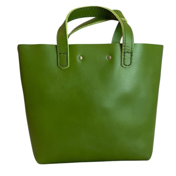 Portland Leather Goods Mini Crossbody Tote Green Apple - Picture 2 of 12